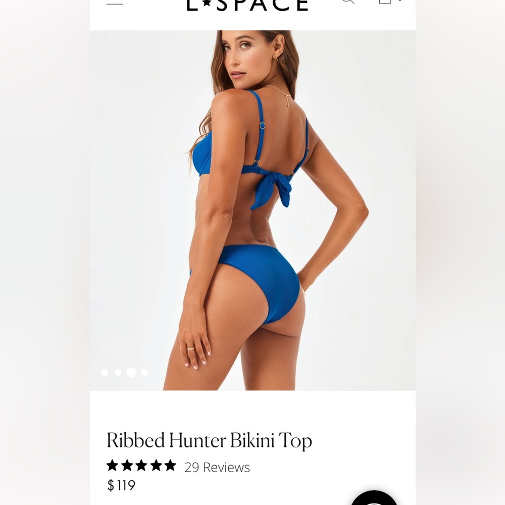 L space ribbed bikini bottom and top color abyss
